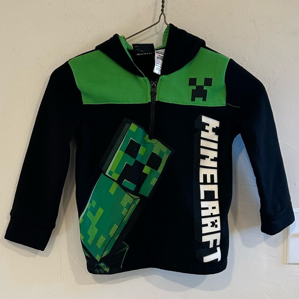 Minecraft Creeper Big Boys Fleece Half Zip Hoodie